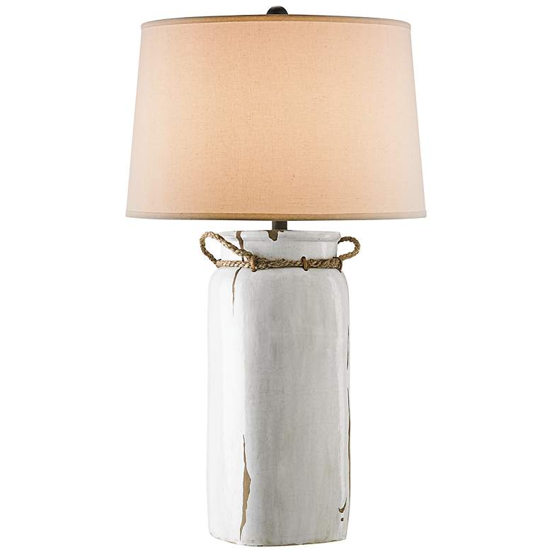 Image 1 Sallaway Distressed White Table Lamp