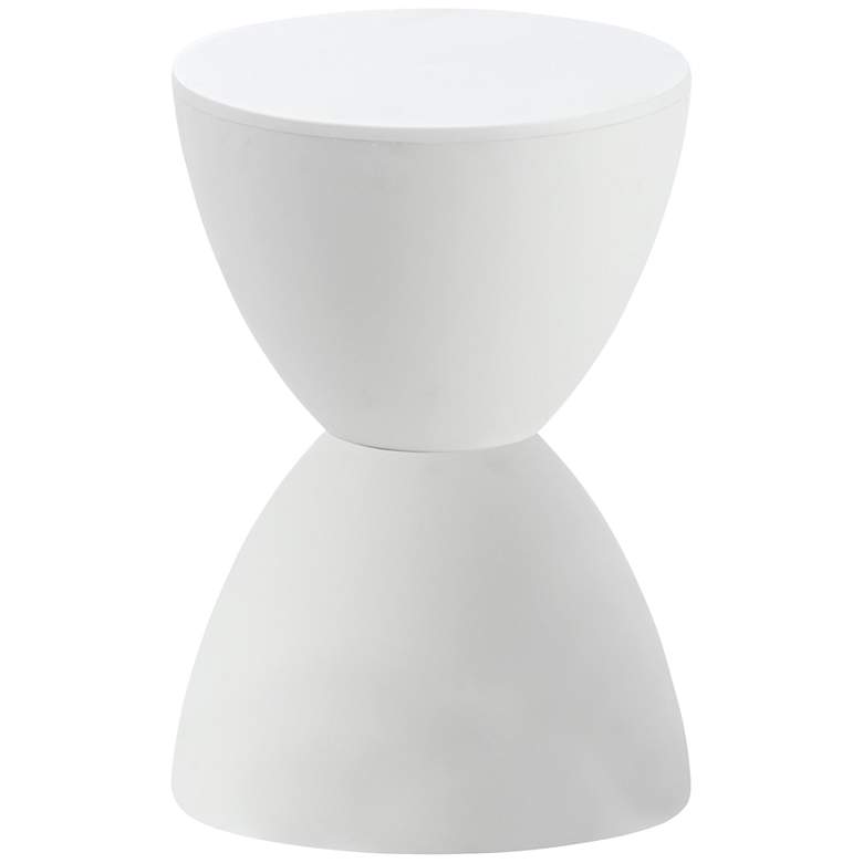 Sallie 16 3/4&quot; High White Finish Modern Accent Table