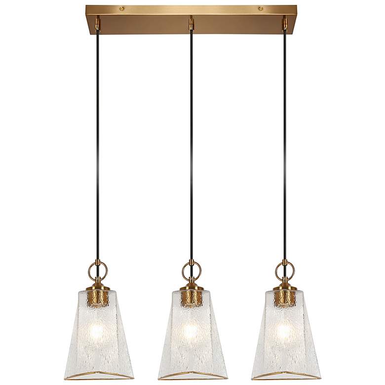 Image 1 Sallingboe 25" Wide Plating Brass 3-Light Linear Pendant