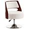 Salon Adjustable Height Swivel Accent Chair in White and Polished Chrome