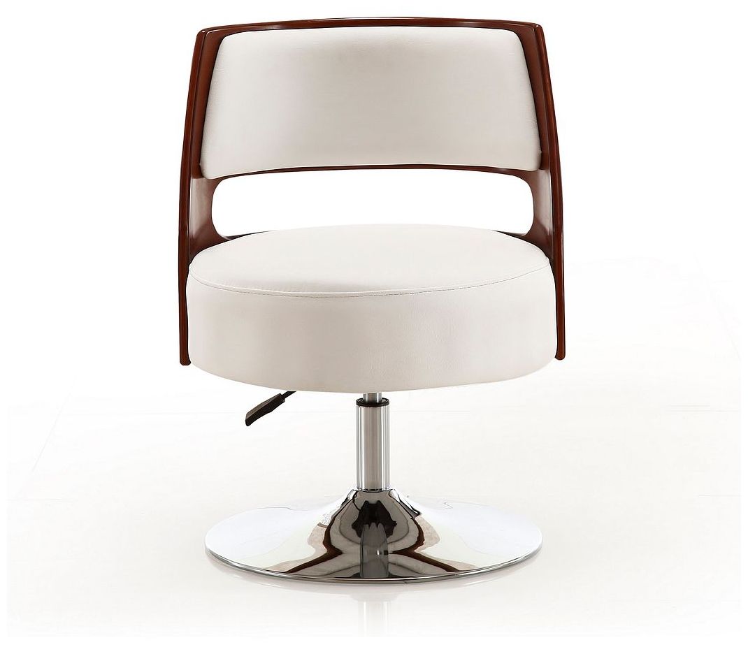 Image 5 Salon Adjustable Height Swivel Accent Chair in White Set of 2 more views