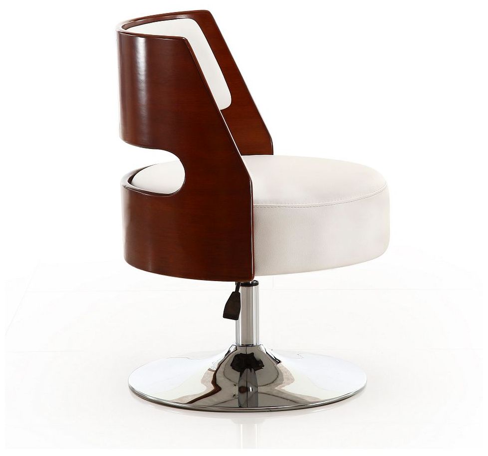 Image 6 Salon Adjustable Height Swivel Accent Chair in White Set of 2 more views