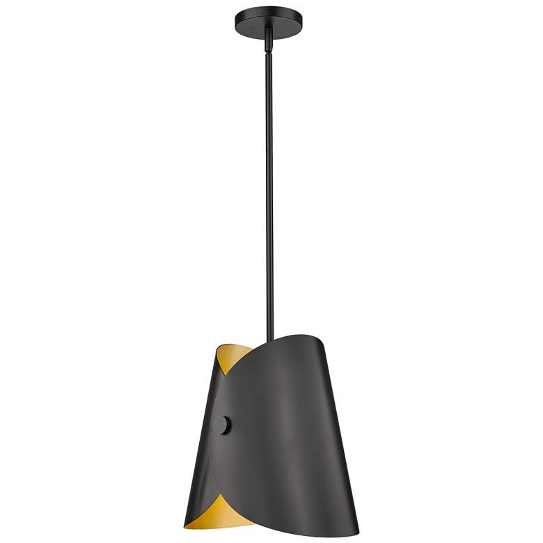Image 1 Salone by Z-Lite Matte Black 13 inch 1 Light Pendant