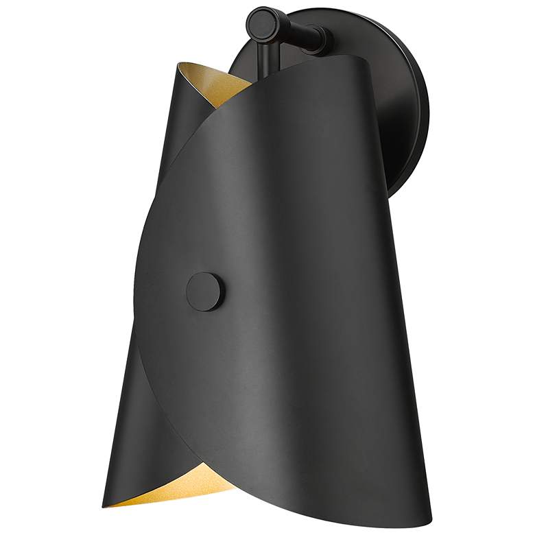 Image 1 Salone by Z-Lite Matte Black 7.25 inch 1 Light Wall Sconce