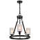 Saloon 20" 3-Light Matte Black Chandelier w/ Matte White Shade
