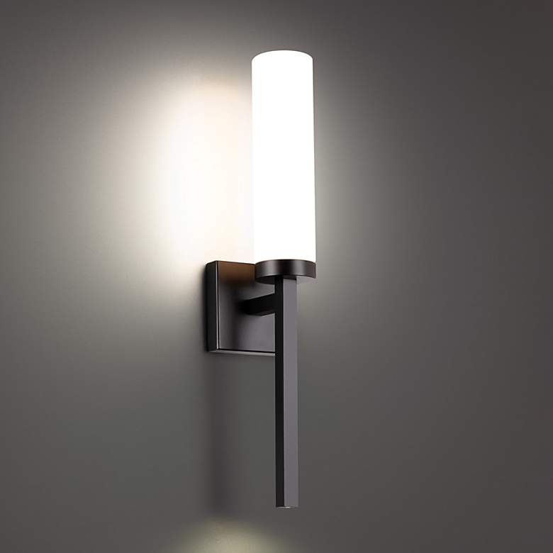Image 1 Saltaire 22 inchH x 3 inchW 1-Light Wall Sconce in Black