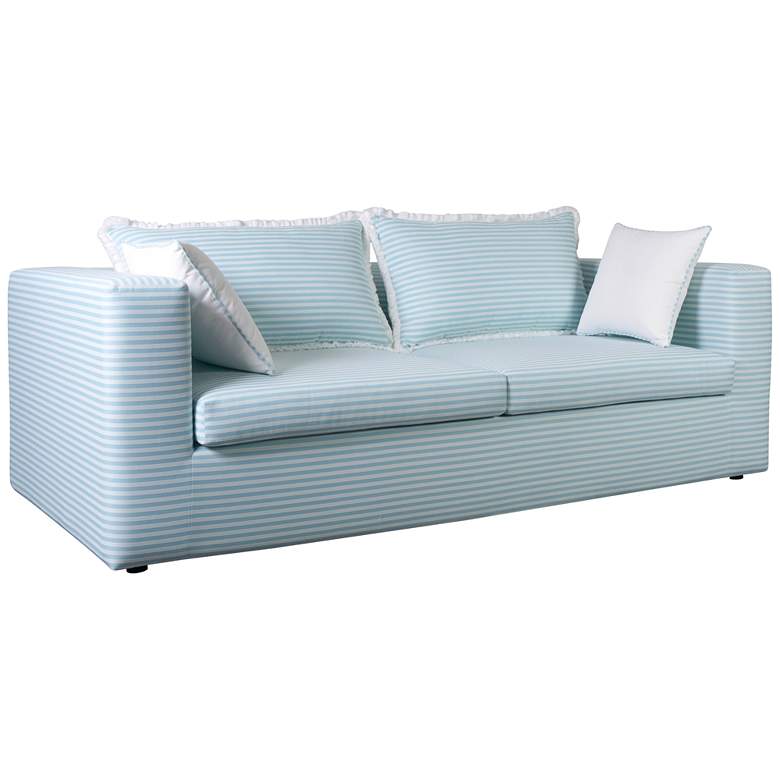 Image 1 Salty 84 1/4 inch Wide Blue Striped Outdoor Sofa