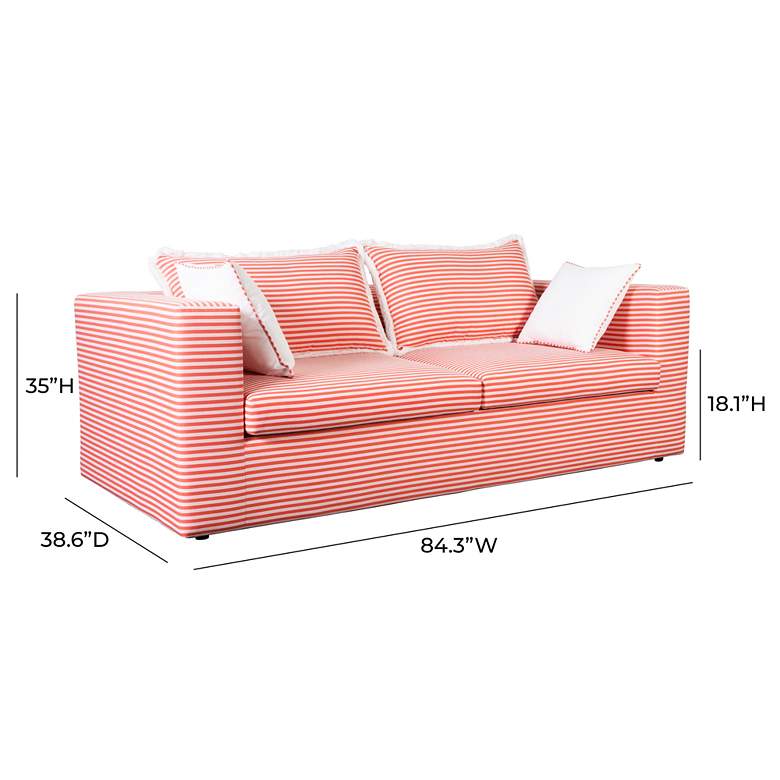 Image 6 Salty 84 1/4 inch Wide Coral Striped Outdoor Sofa more views