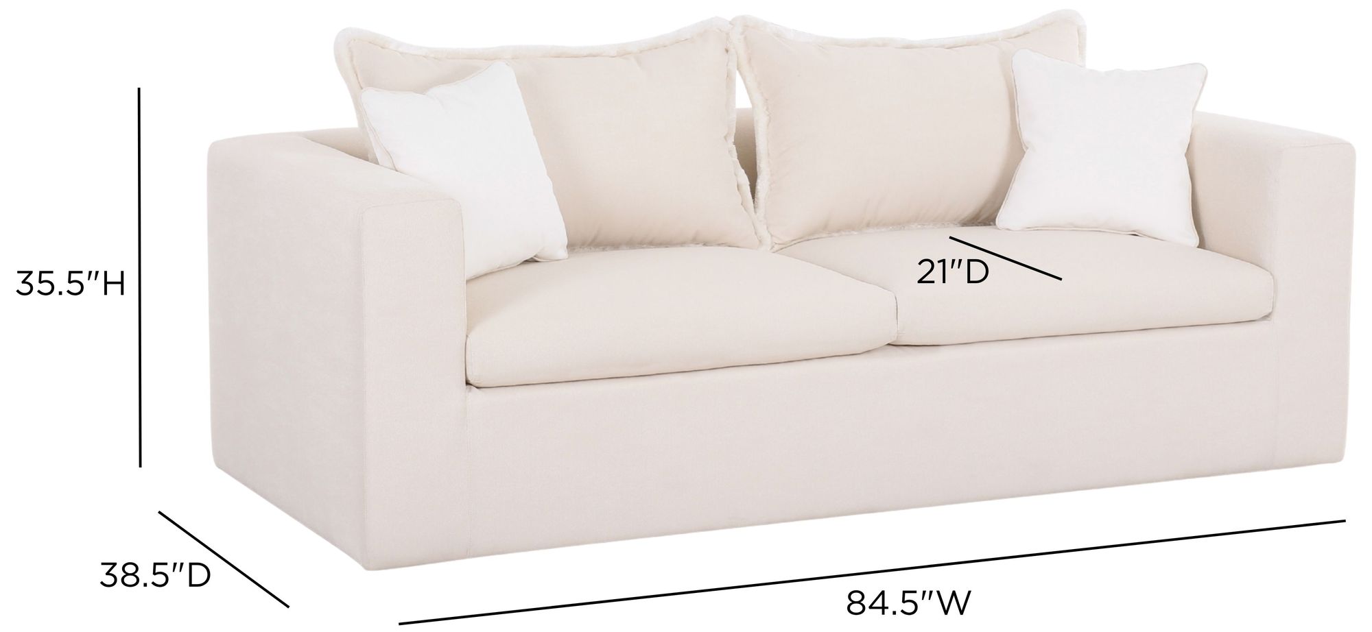 Image 5 Salty Cream Performance Petite Boucle Outdoor Sofa more views