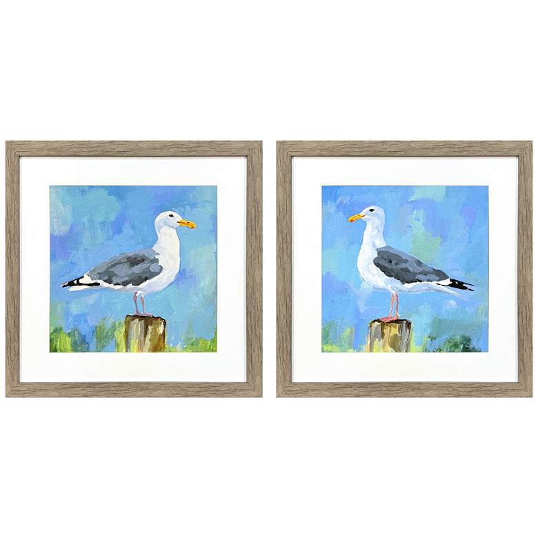 Image 1 Salty Gull 27"W x 27"H Framed Art Set of 2