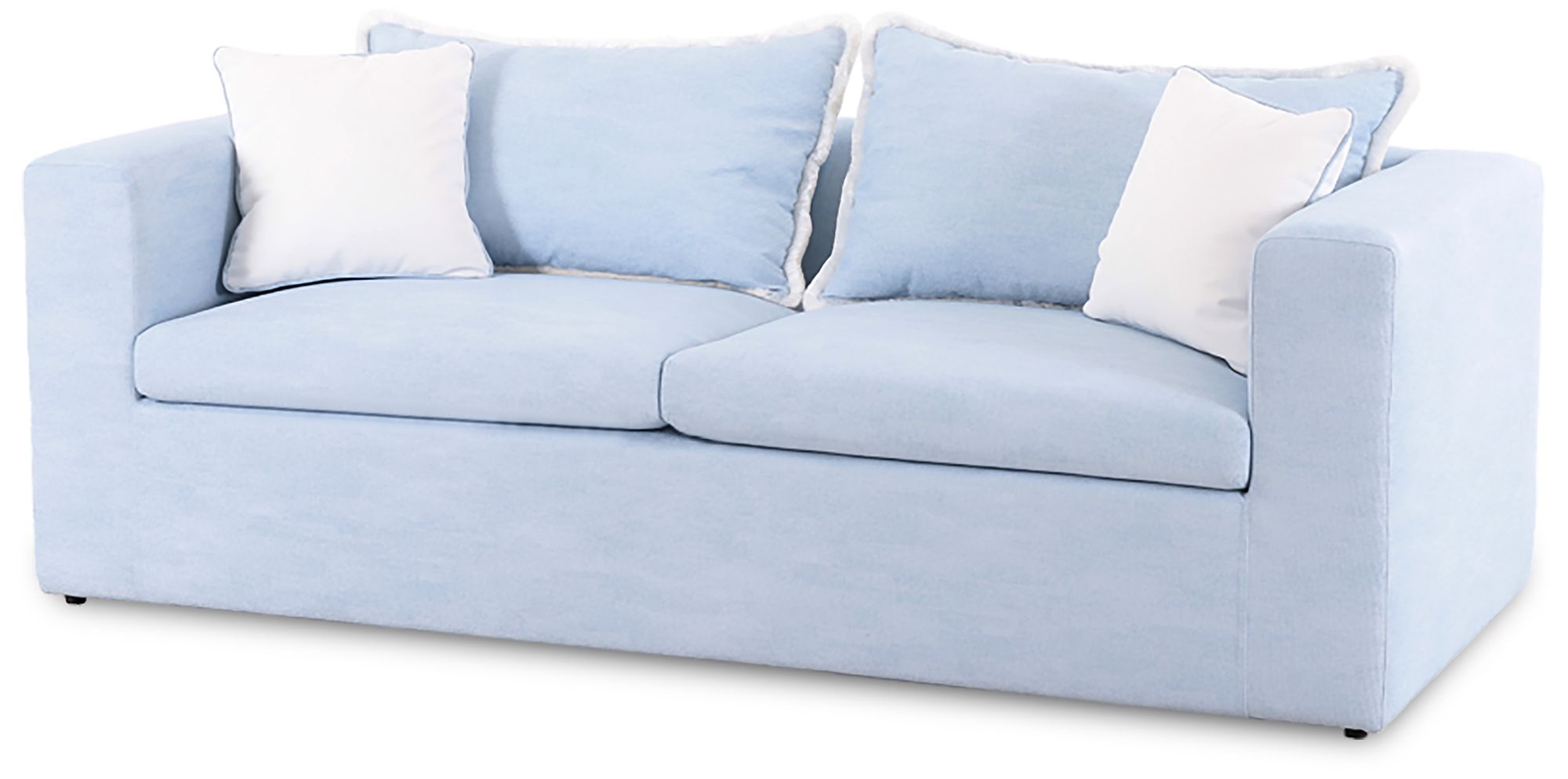 Image 2 Salty Light Blue Performance Petite Boucle Outdoor Sofa more views