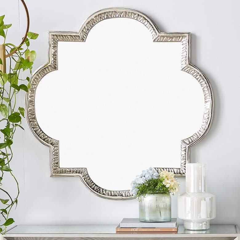 Image 1 Salucci Glossy Gray 46 40 inch x 40 inch Wall Mirror