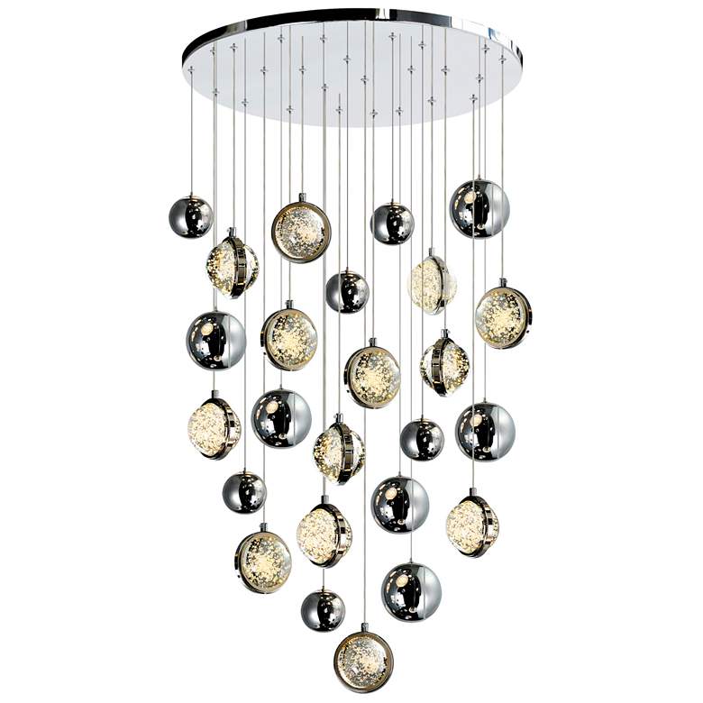 Image 1 Salvador 24 in LED Integrated Polished Nickel Chandelier