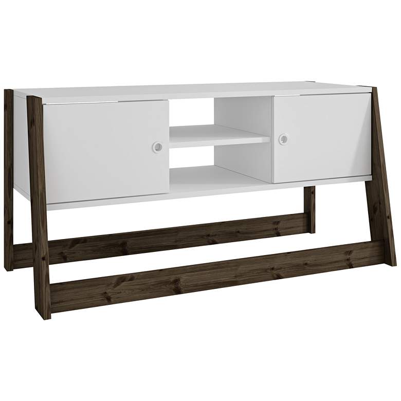Image 1 Salvador 40 3/4 inch Wide White and Oak Modern TV Media Stand