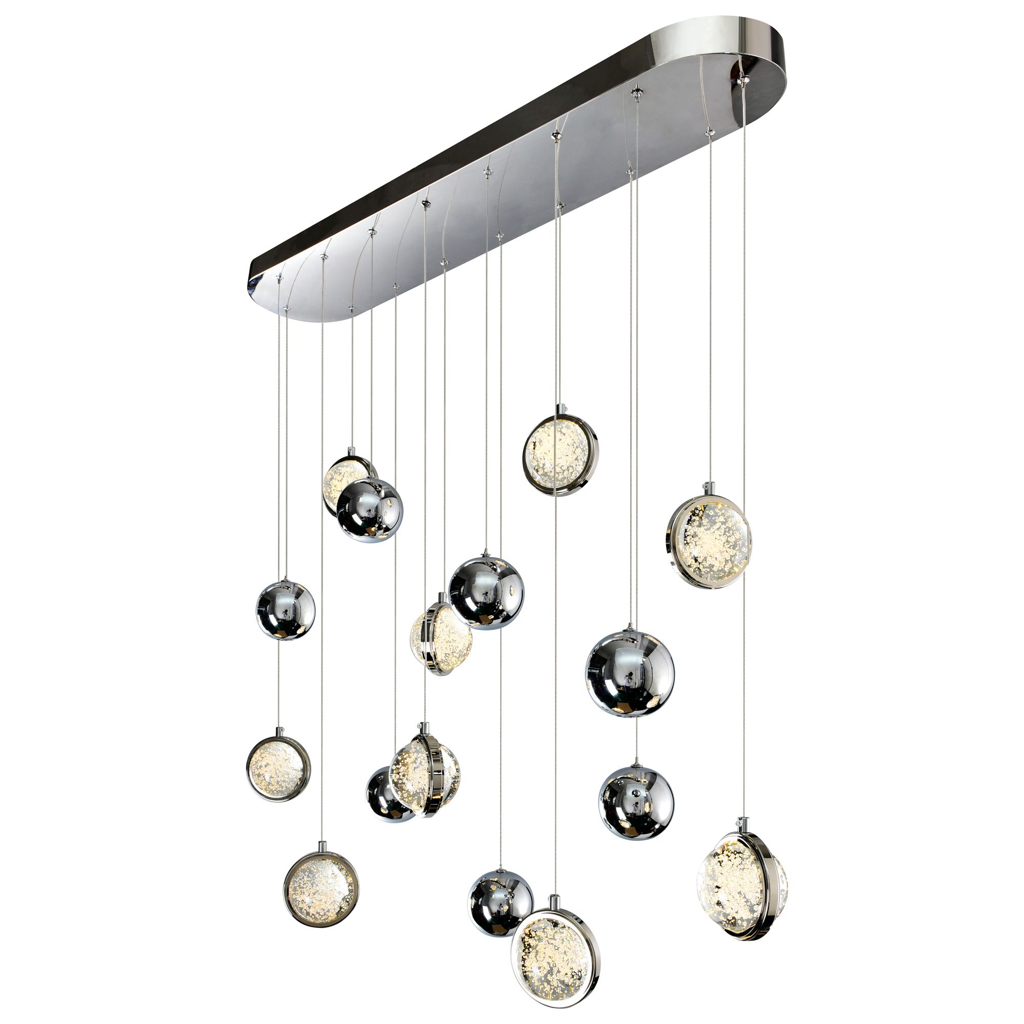 Image 2 Salvador 40 in LED Integrated Polished Nickel Chandelier more views