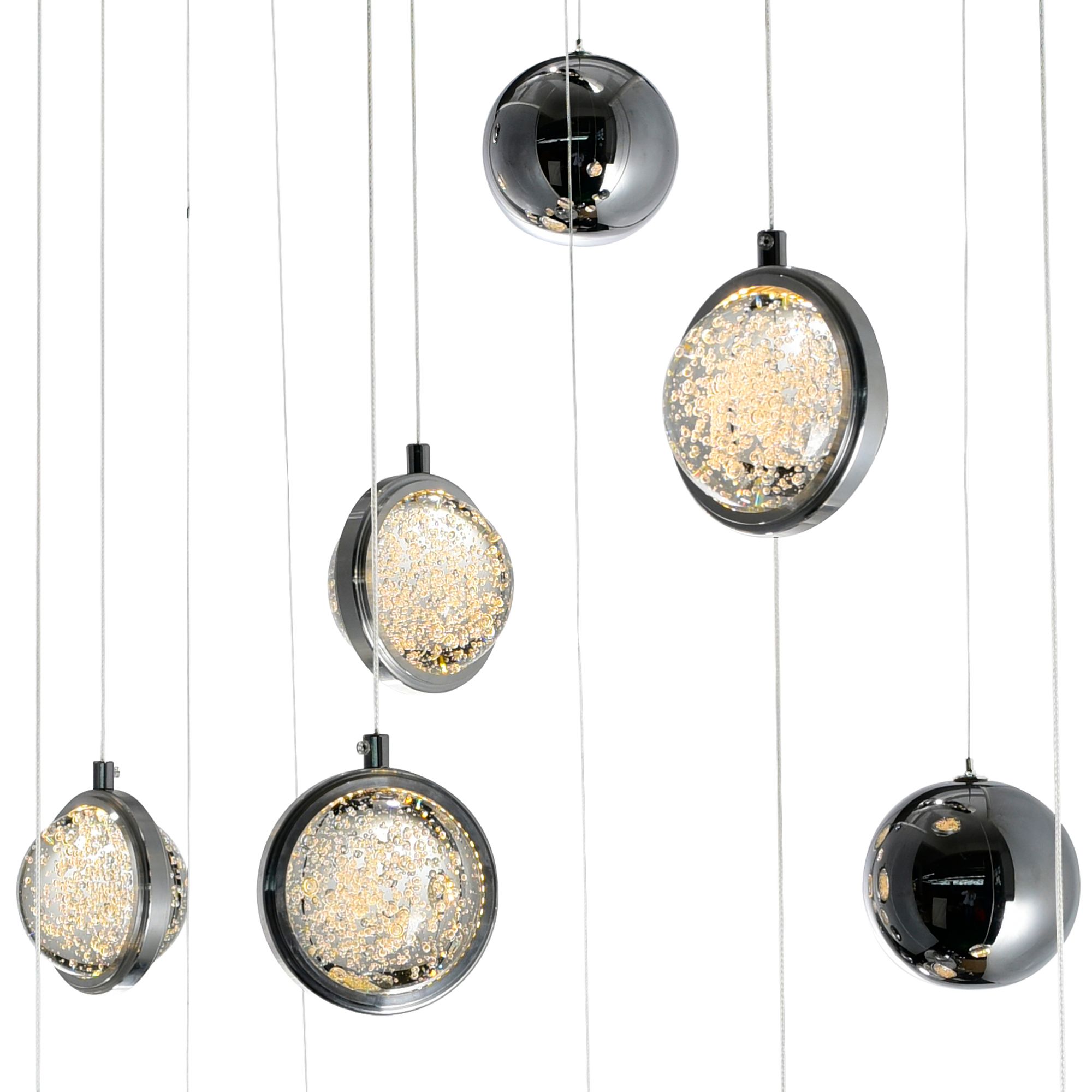 Image 3 Salvador 40 in LED Integrated Polished Nickel Chandelier more views