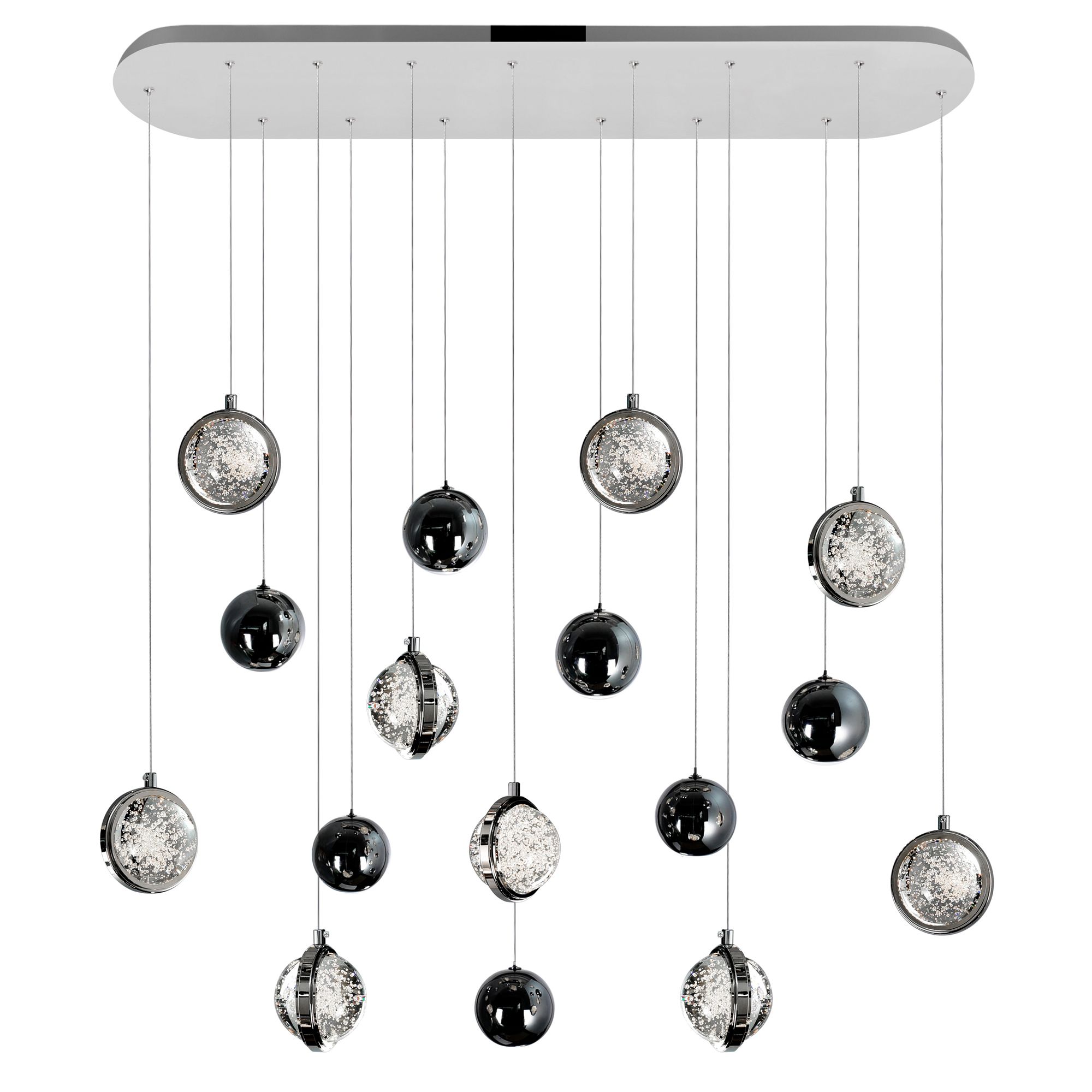 Image 5 Salvador 40 in LED Integrated Polished Nickel Chandelier more views