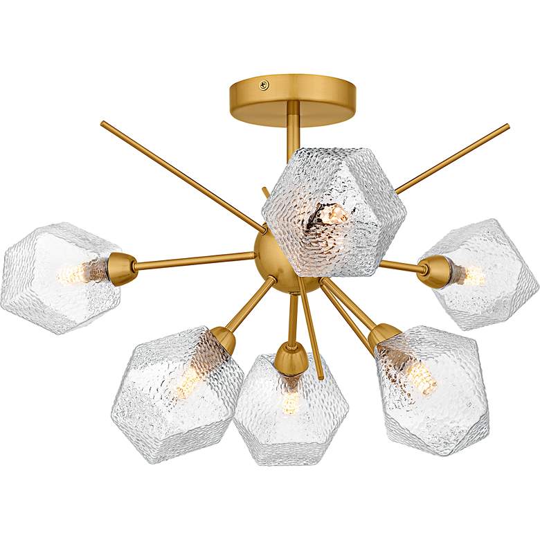 Image 3 Salvador 6-Light Brushed Gold Semi-Flush Mount more views