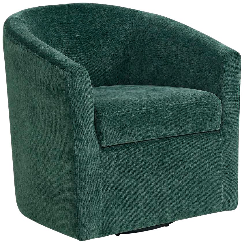 Salvador Robin Emerald Fabric Swivel Chair