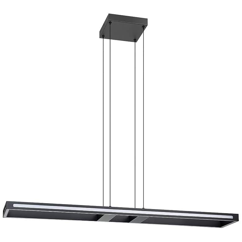 Image 1 Salvilanas 45.66" Wide Black LED Pendant With White Diffuser
