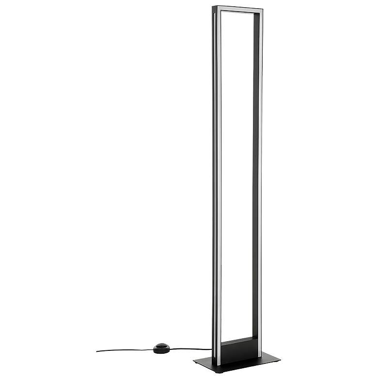 Image 1 Salvilanas 51.45 inch High Black LED Floor Lamp With White Diffuser