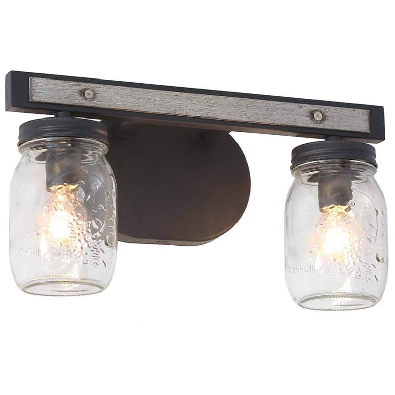 Image 1 Salvish 2-Light 13" Wide Grey Bath Light
