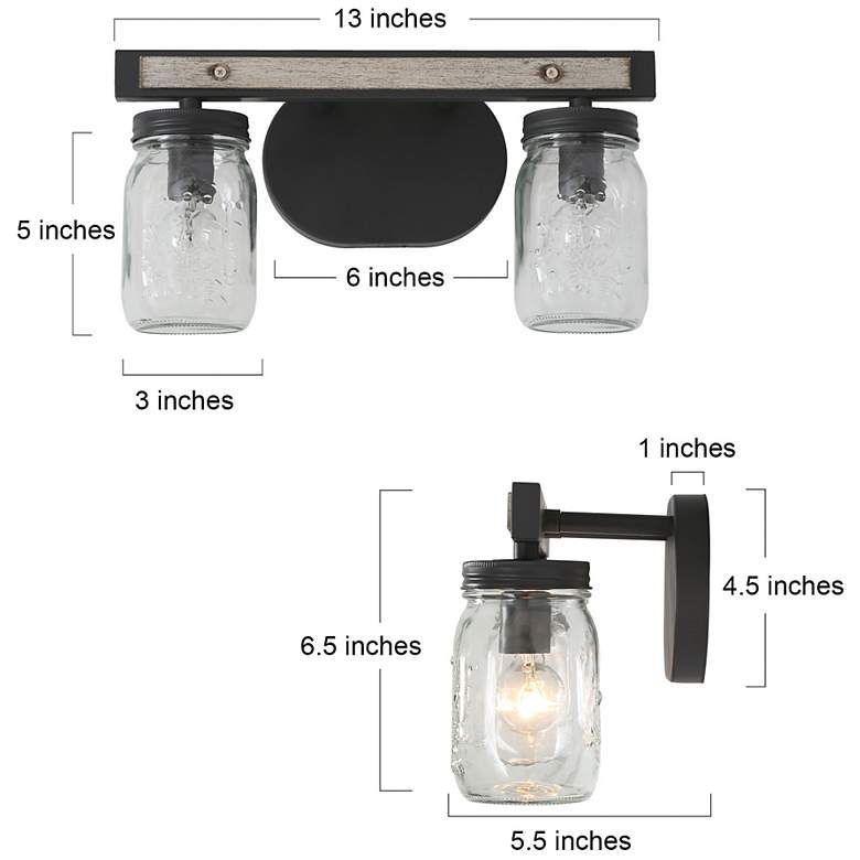 Image 6 Salvish 2-Light 13" Wide Grey Bath Light more views