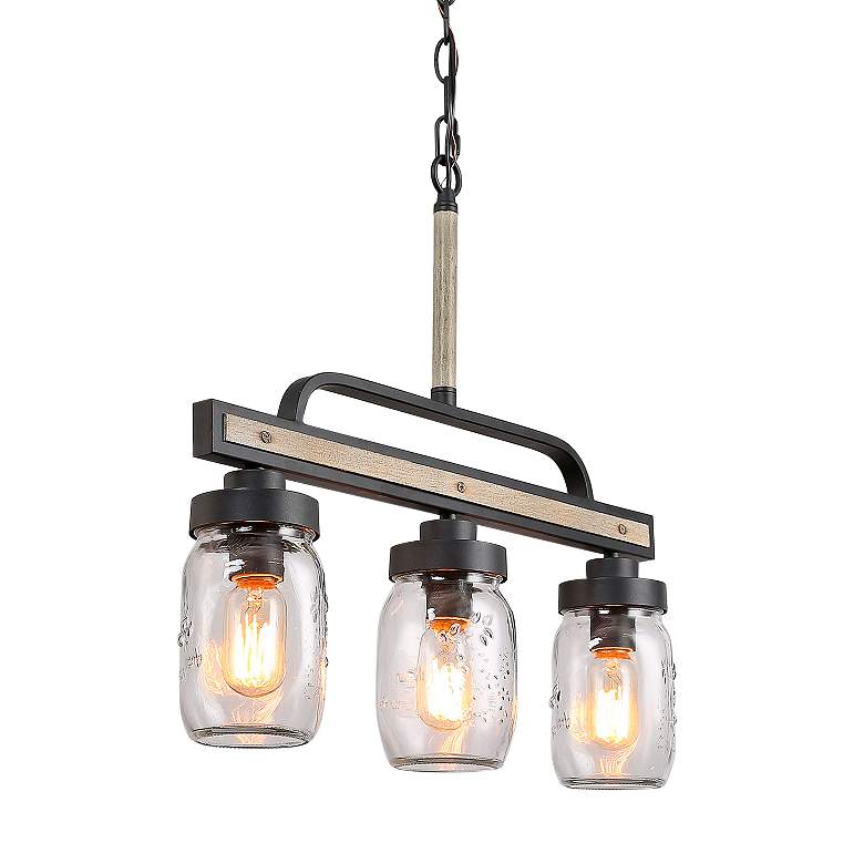 Image 1 Salvish 22" Wide Dark Gray 3-Light Island Chandelier