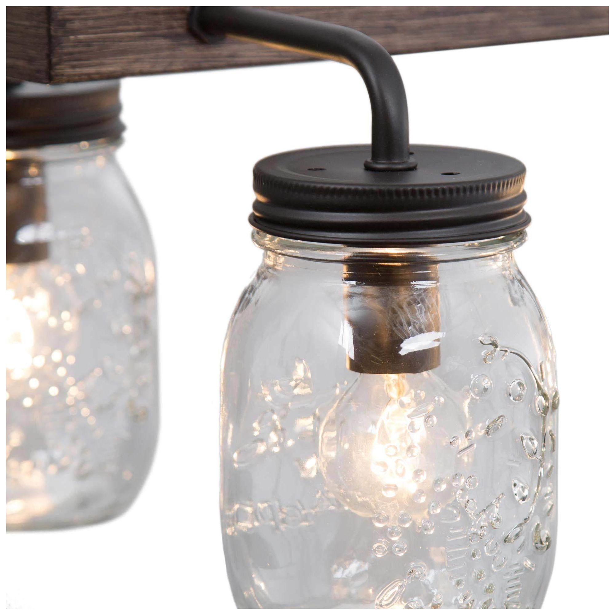 Image 2 Salvish 27 1/2"W Bronze Wood Grain 6-Light Island Chandelier more views