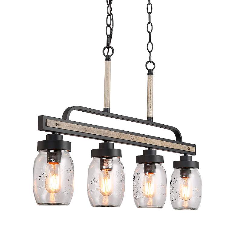 Image 2 Salvish 30" Wide Dark Gray 4-Light Island Chandelier