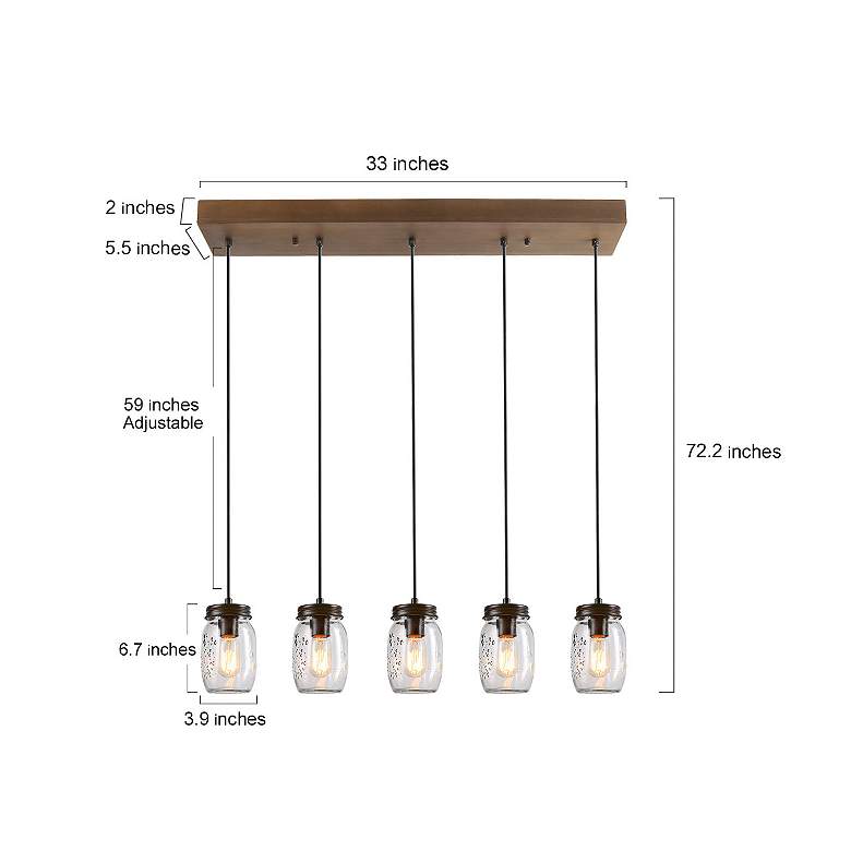 Image 6 Salvish 33" Wide Bronze 5-Light Multi Light Pendant more views