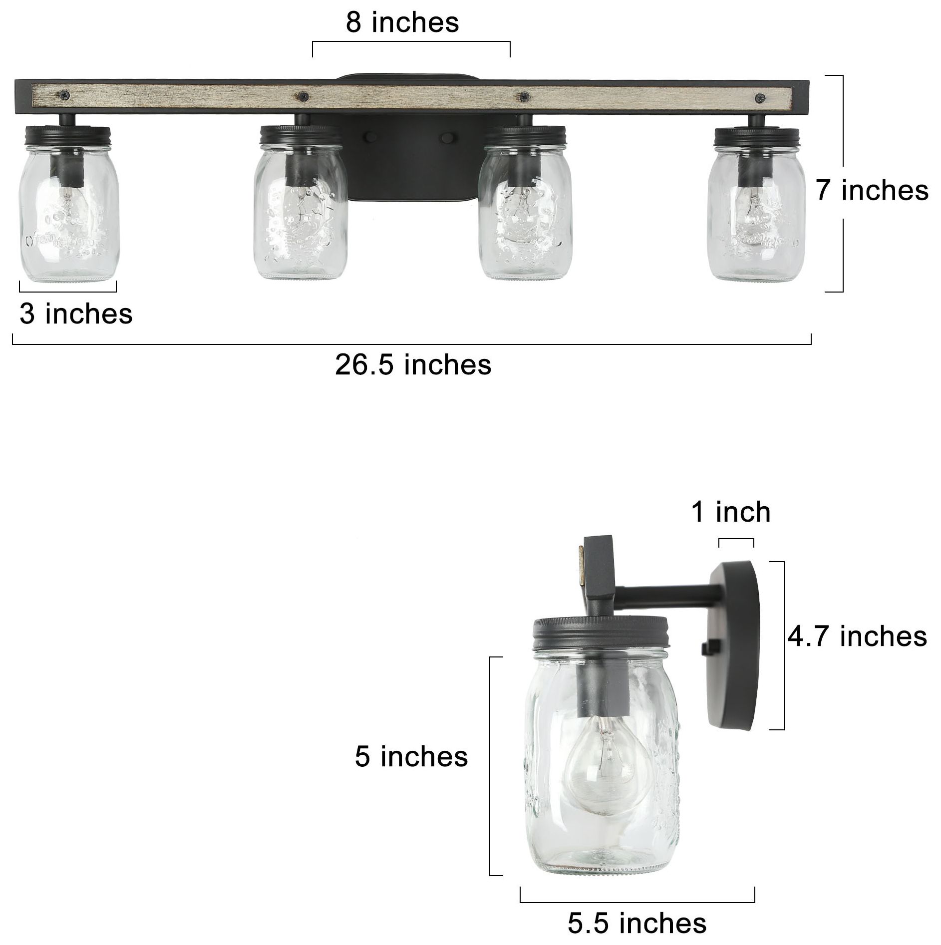 Salvish 4-Light 26.8" Wide Grey Bath Light