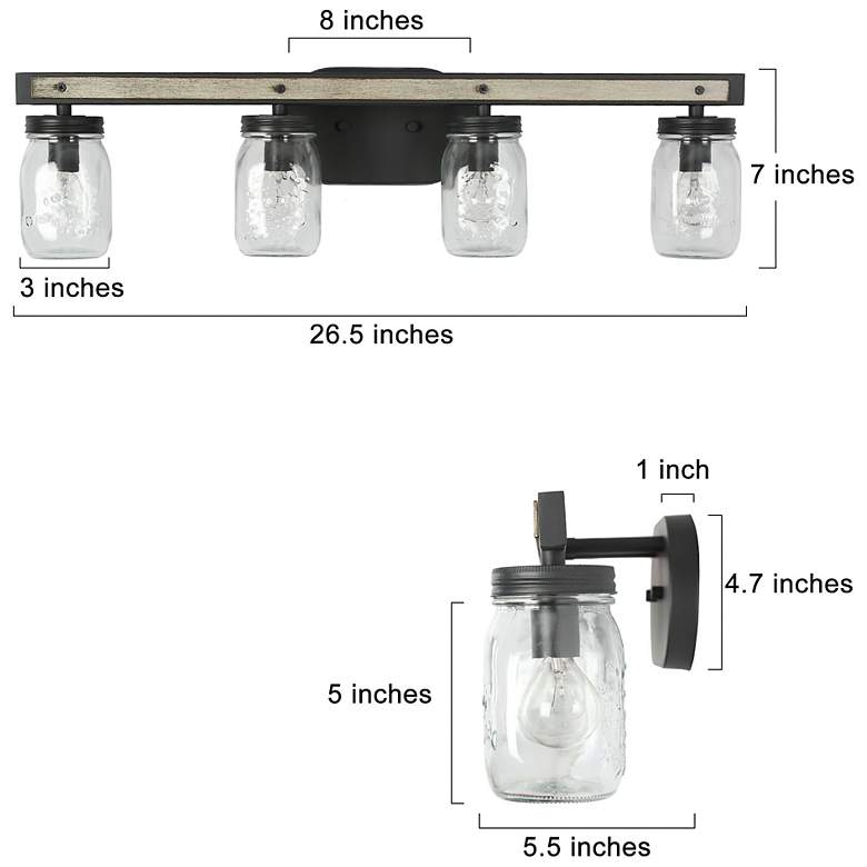Image 6 Salvish 4-Light 26.8" Wide Grey Bath Light more views
