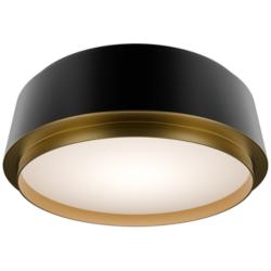 Salvo 4"H x 12"W 1-Light Flush Mount in Black