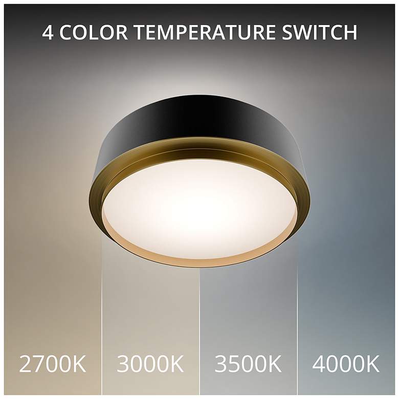 Image 2 Salvo 4"H x 12"W 1-Light Flush Mount in Black more views