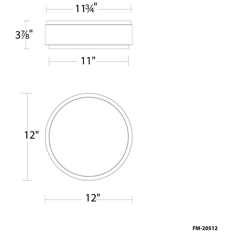 Image 3 Salvo 4"H x 12"W 1-Light Flush Mount in Black more views