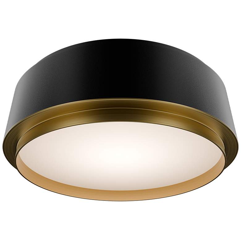 Image 1 Salvo 4"H x 12"W 1-Light Flush Mount in Black