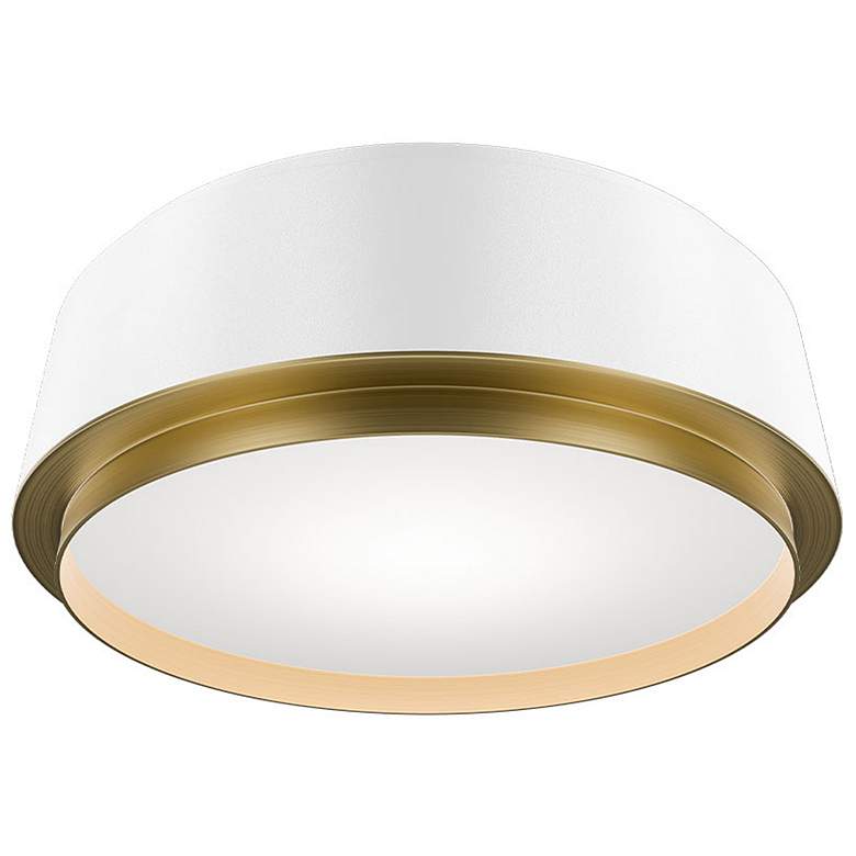 Image 1 Salvo 4"H x 12"W 1-Light Flush Mount in White