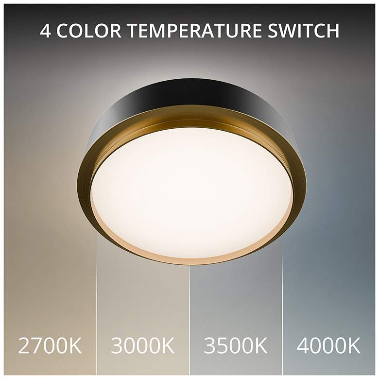 Image 2 Salvo 4"H x 15"W 1-Light Flush Mount in Black more views