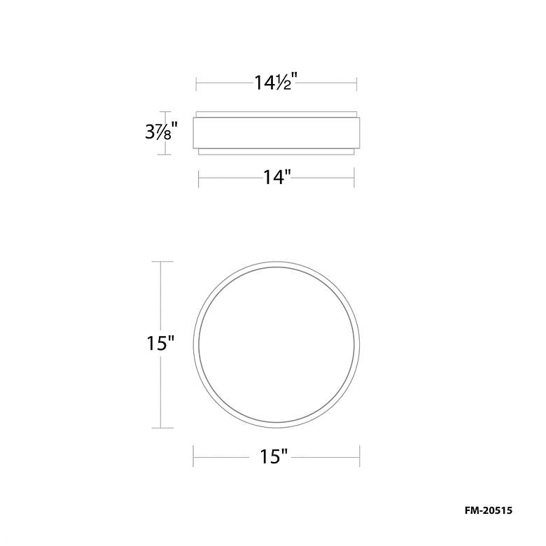 Image 3 Salvo 4"H x 15"W 1-Light Flush Mount in Black more views