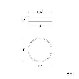 Image3 of Salvo 4"H x 15"W 1-Light Flush Mount in White more views
