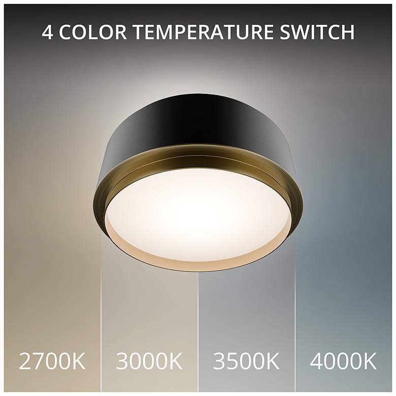 Image 2 Salvo 4"H x 9"W 1-Light Flush Mount in Black more views