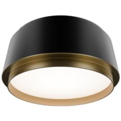 Salvo 4"H x 9"W 1-Light Flush Mount in Black