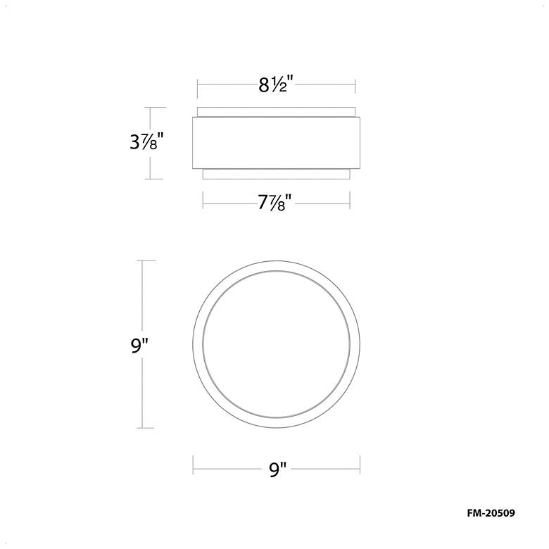 Image 3 Salvo 4"H x 9"W 1-Light Flush Mount in Black more views