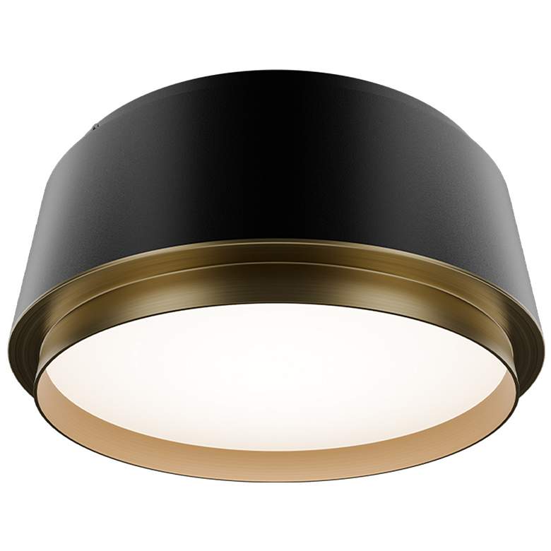 Image 1 Salvo 4"H x 9"W 1-Light Flush Mount in Black