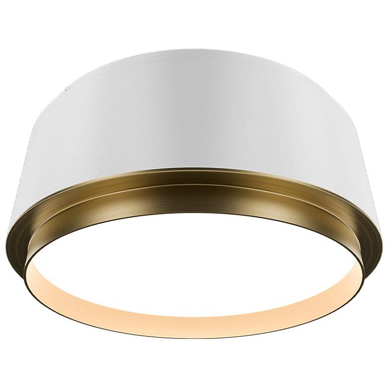 Image 1 Salvo 4"H x 9"W 1-Light Flush Mount in White