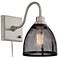 Sam Brushed Nickel and Black Mesh Shade Pin-Up Wall Lamp