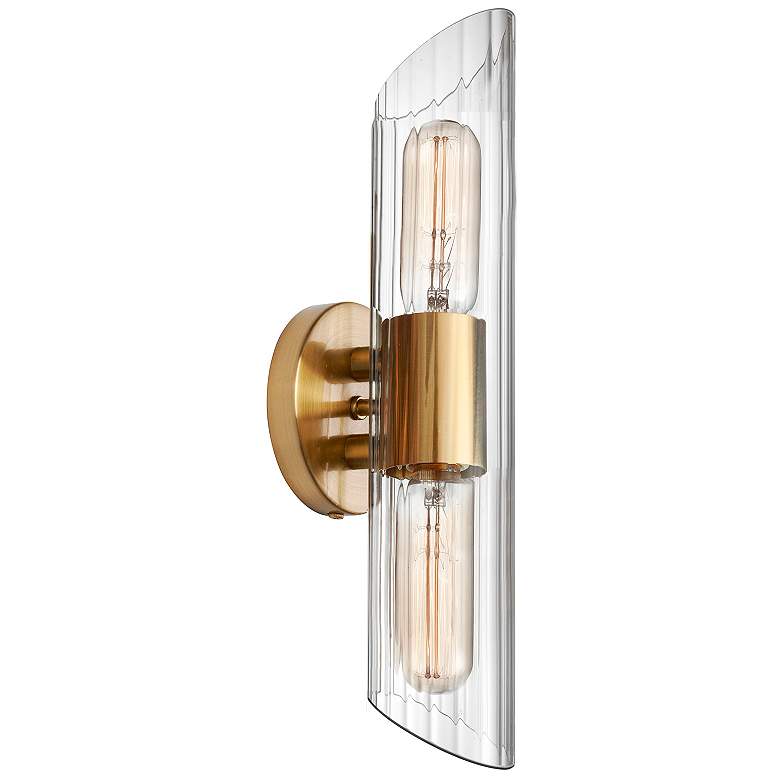 Image 2 Samantha 16" Wide Aged Brass Bath Light