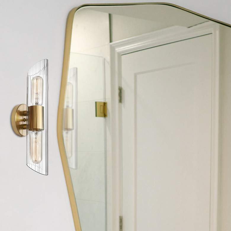 Image 3 Samantha 16" Wide Aged Brass Bath Light more views