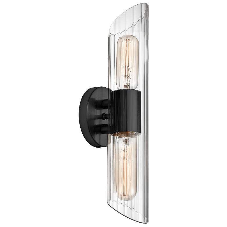 Image 2 Samantha 16" Wide Matte Black Bath Light
